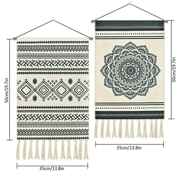 2 Pcs Macrame Woven Mandala tapestry - Picture 2 of 15